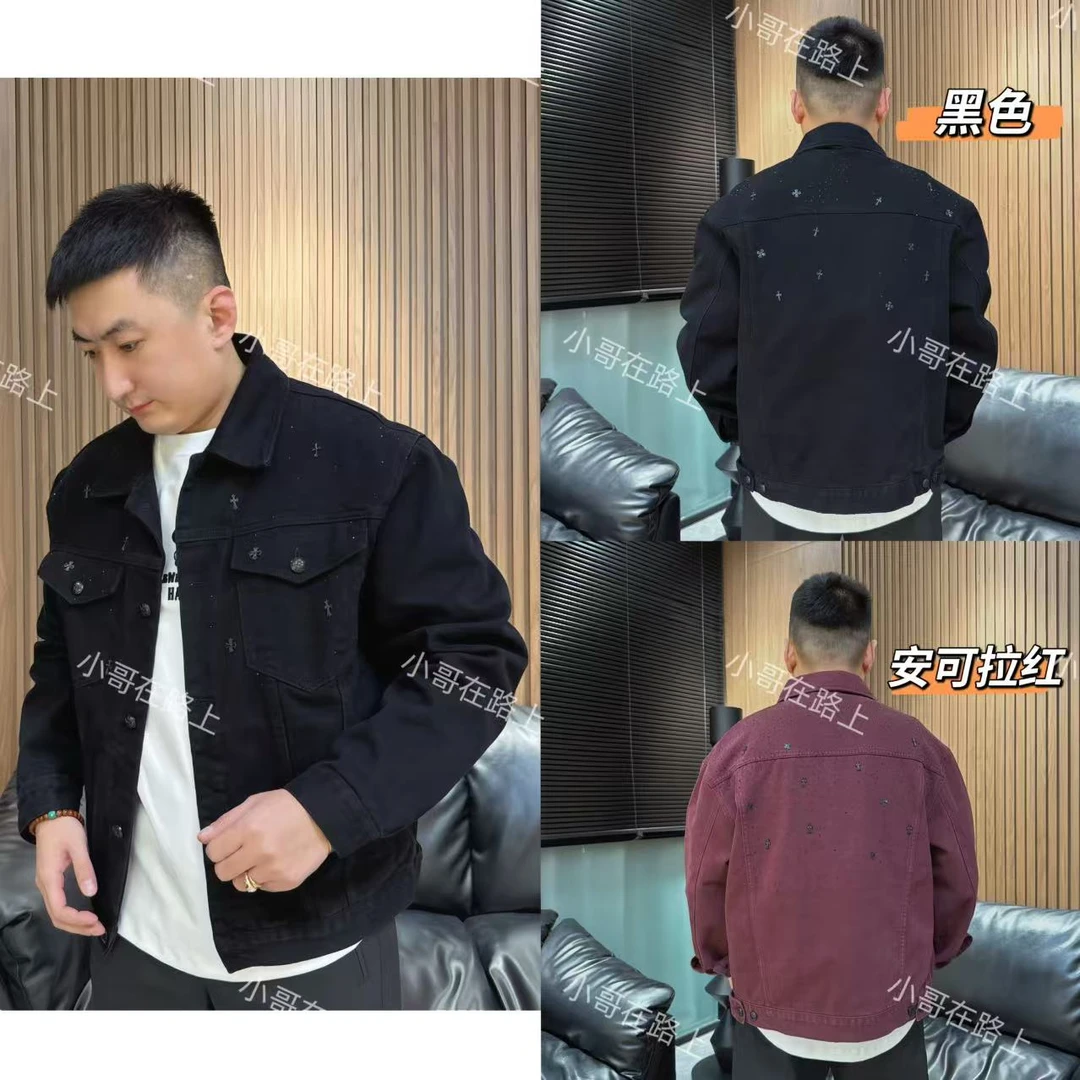 【牛仔外套】M.6轻奢烫钻满天星翻领夹克休闲时尚百搭牛仔外套