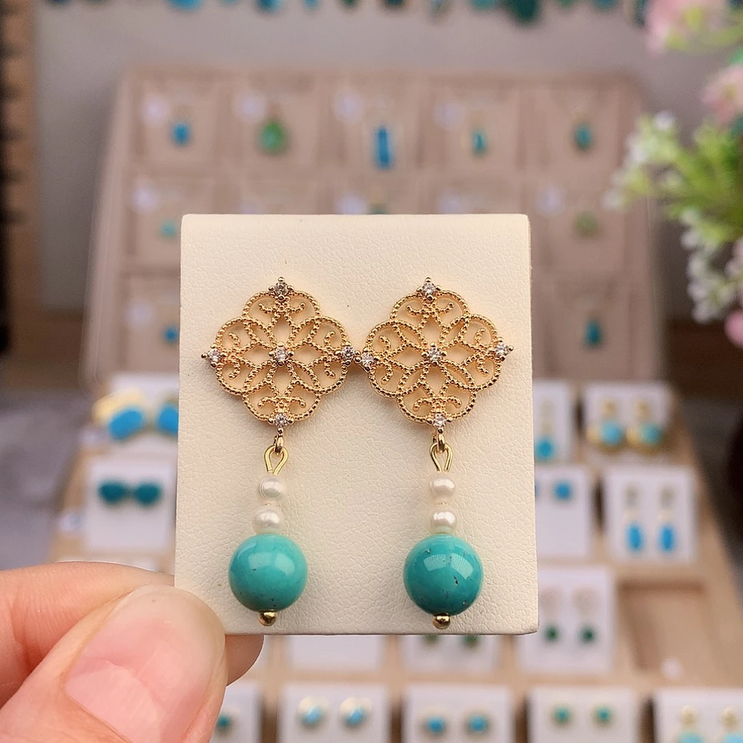 绿松石合金耳饰绿松石合金