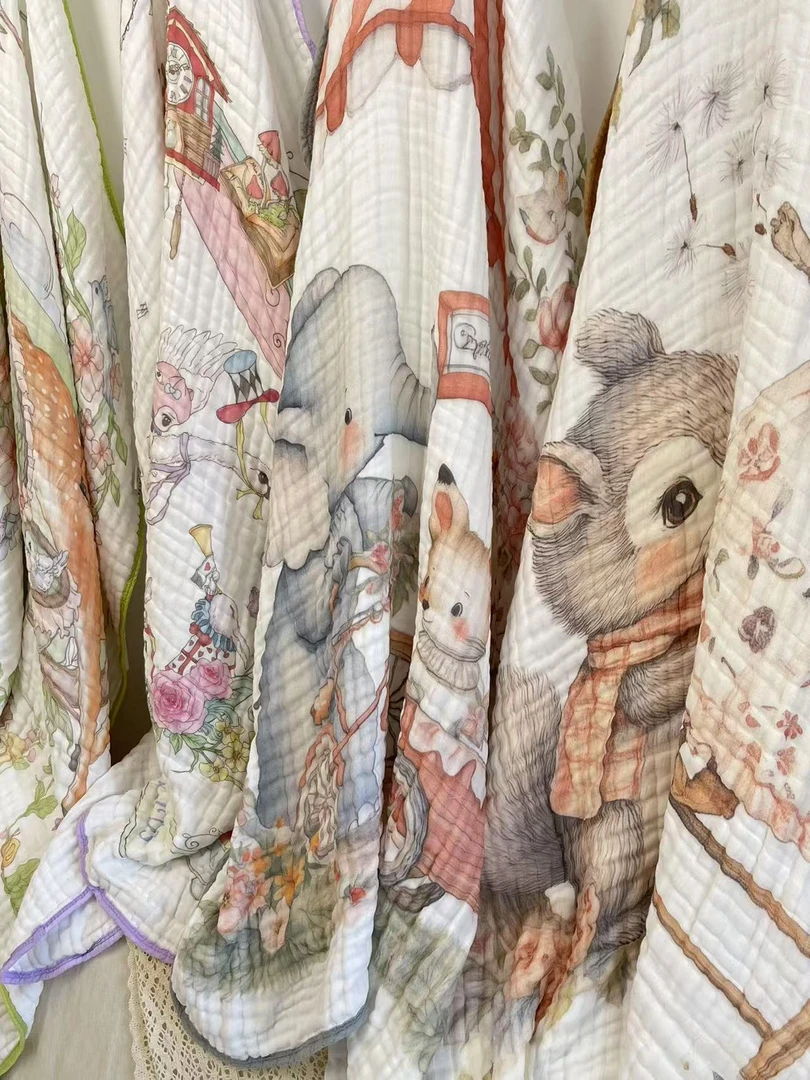 『抱抱polly』6层泡泡纱儿童浴巾/盖毯