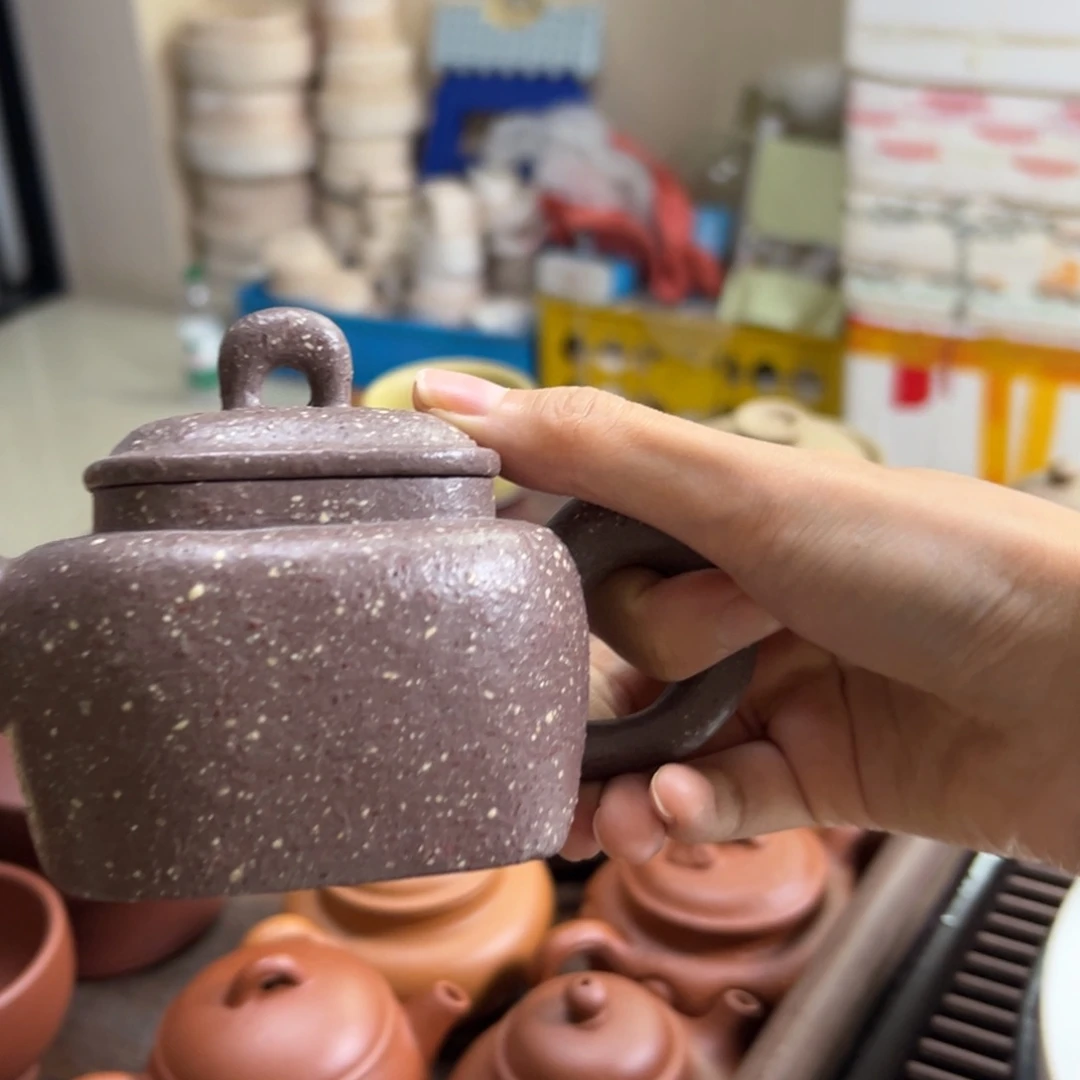 朱***名紫砂茶壶段泥四方道洪