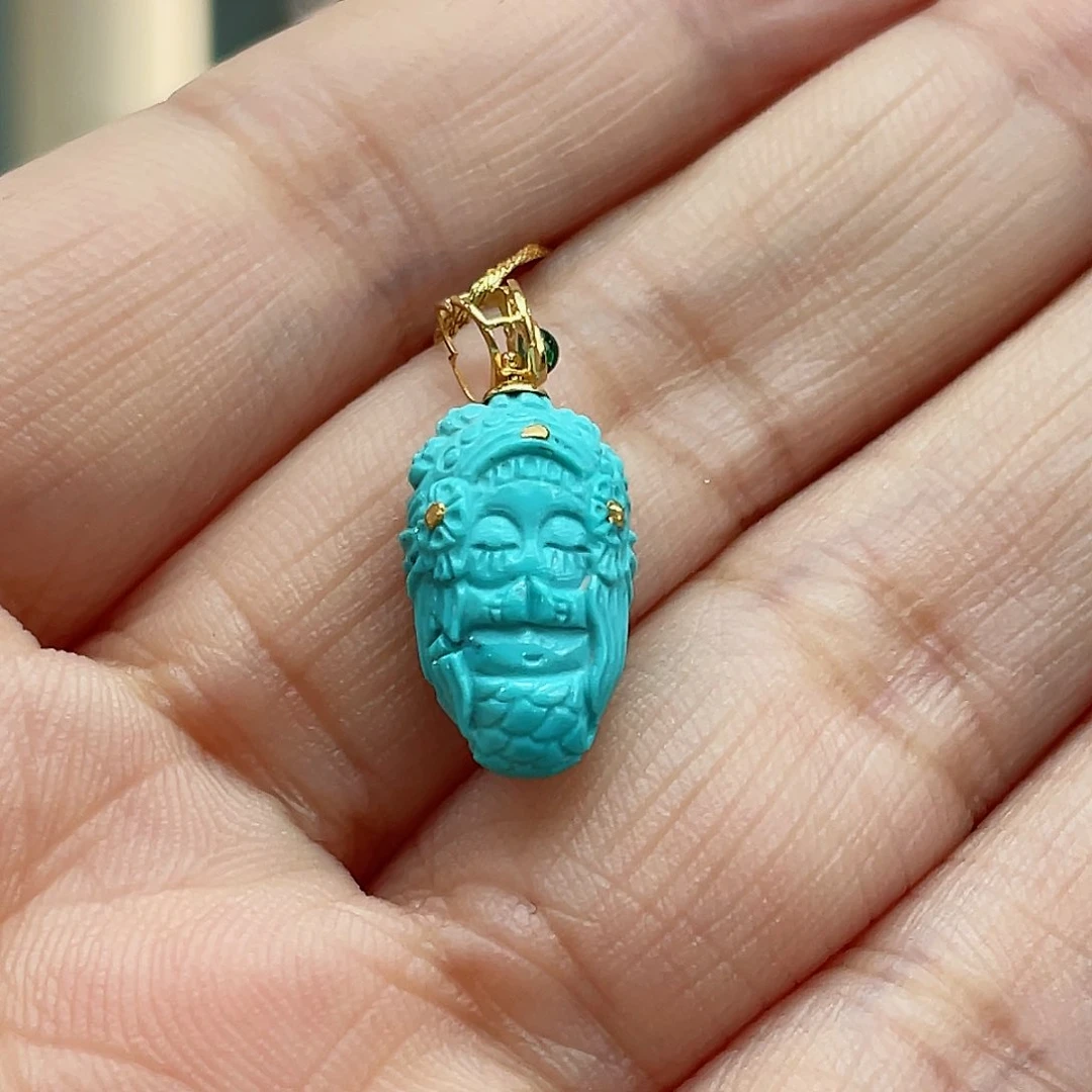 绿松石颈饰18K金镶嵌