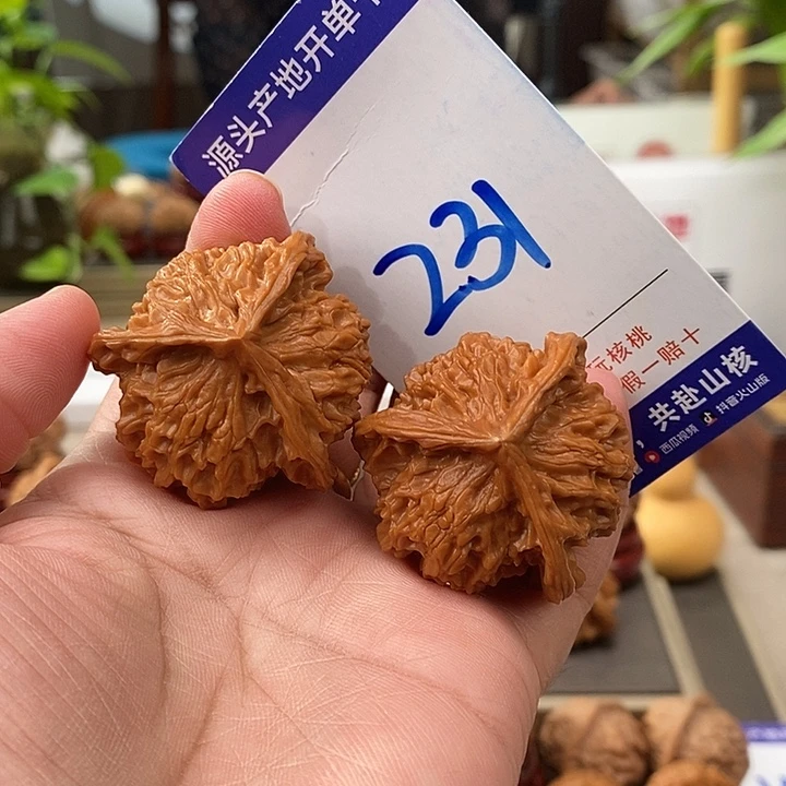 把件文玩核桃40手盘天然盘山球奔231号