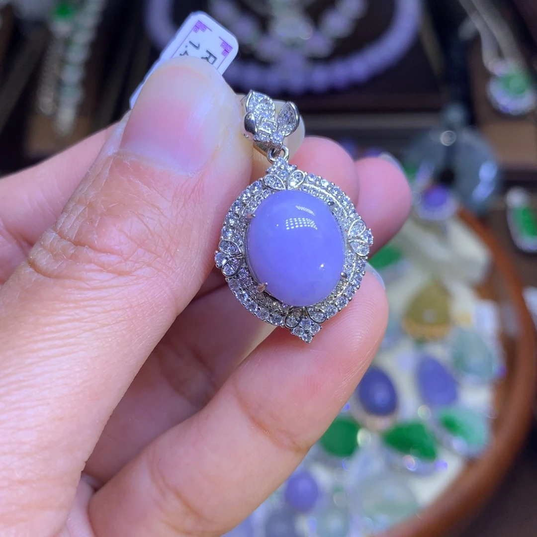 翡翠戒指银S925镶嵌翡翠