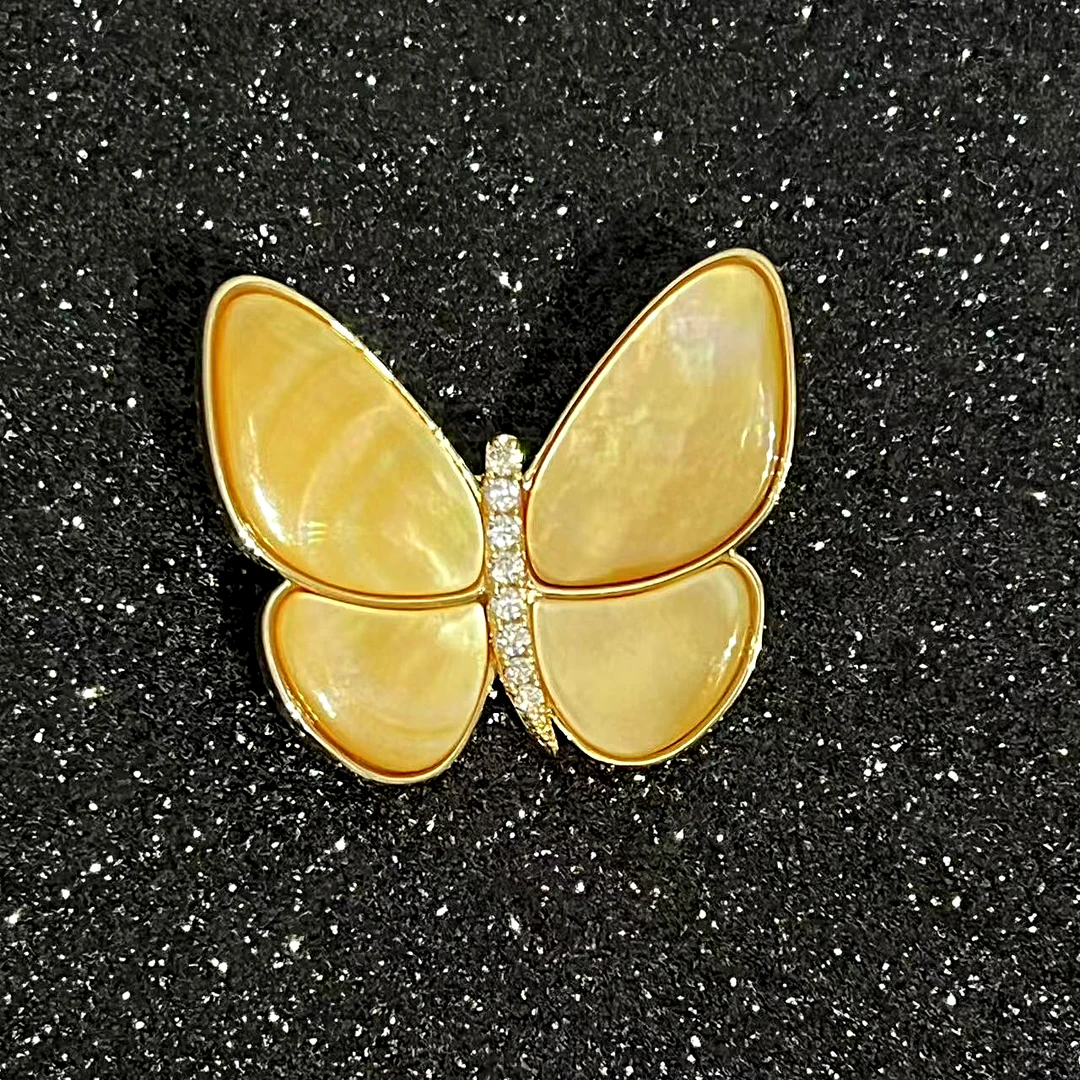 铜合金贝壳胸针 xz4719破茧成蝶.金贝