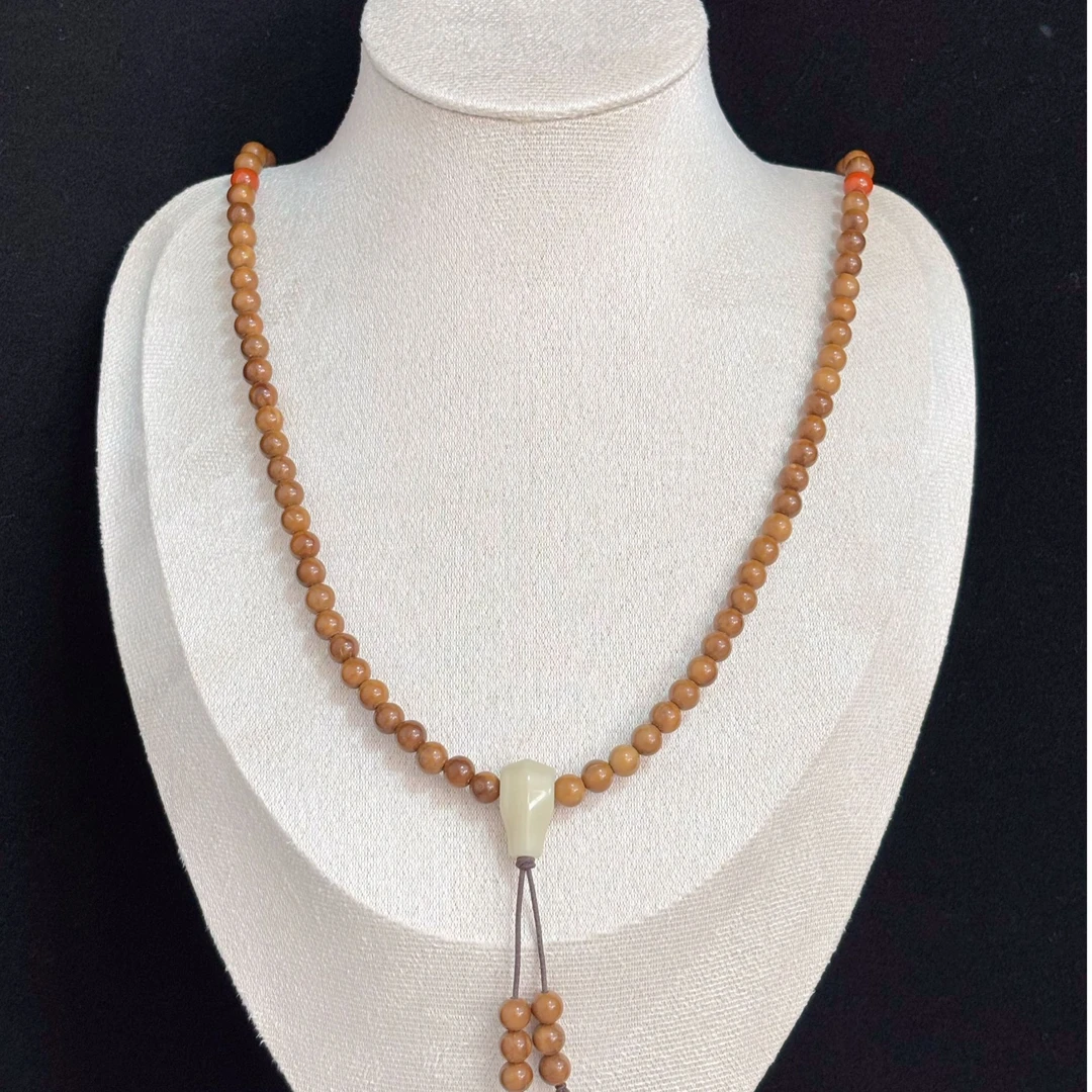 库克菩提108颗手链脖挂链带nan红6mm