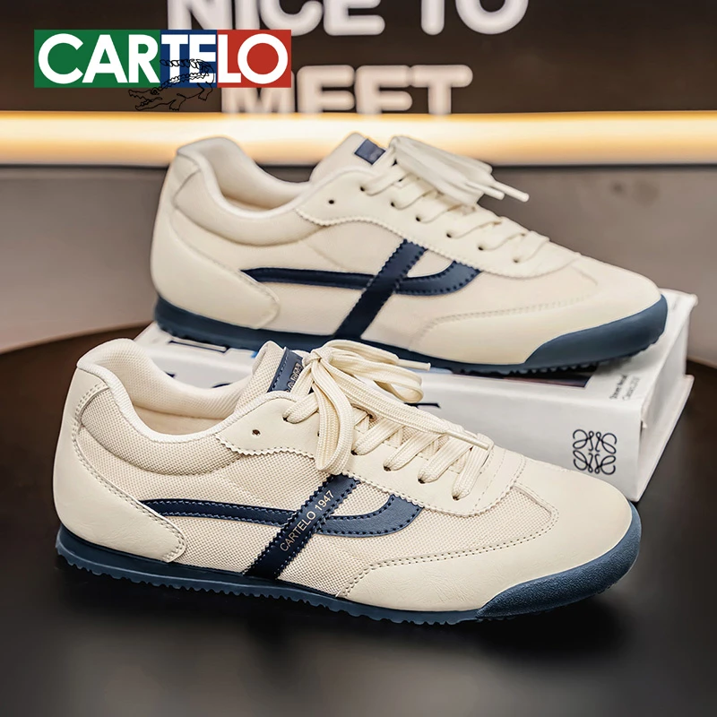 卡帝乐鳄鱼2025冬季新款时尚潮流百搭休闲男鞋透气板鞋复古德训鞋