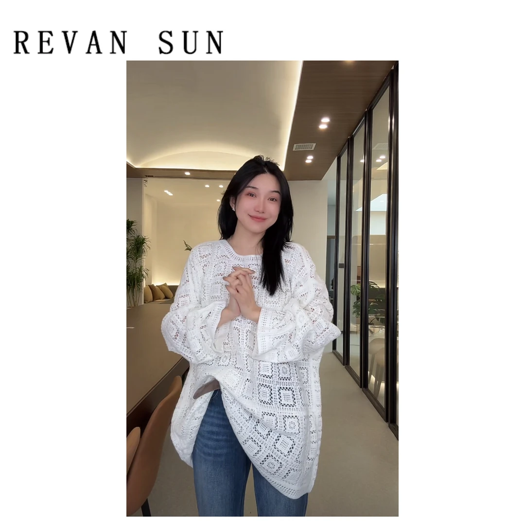 ［REVAN SUN］-大骨架穿搭 柔芸 镂空上衣1767