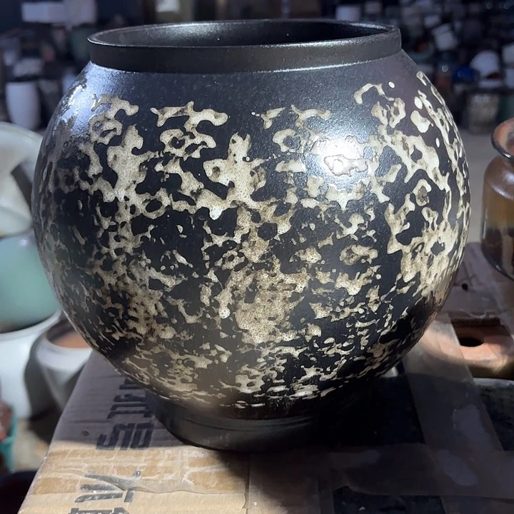 紫砂茶碗侘寂风球形口径18高度24