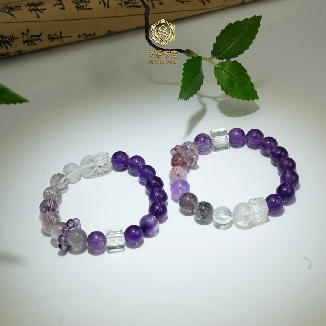 扶摇臻选|超七配比水晶发方块手串