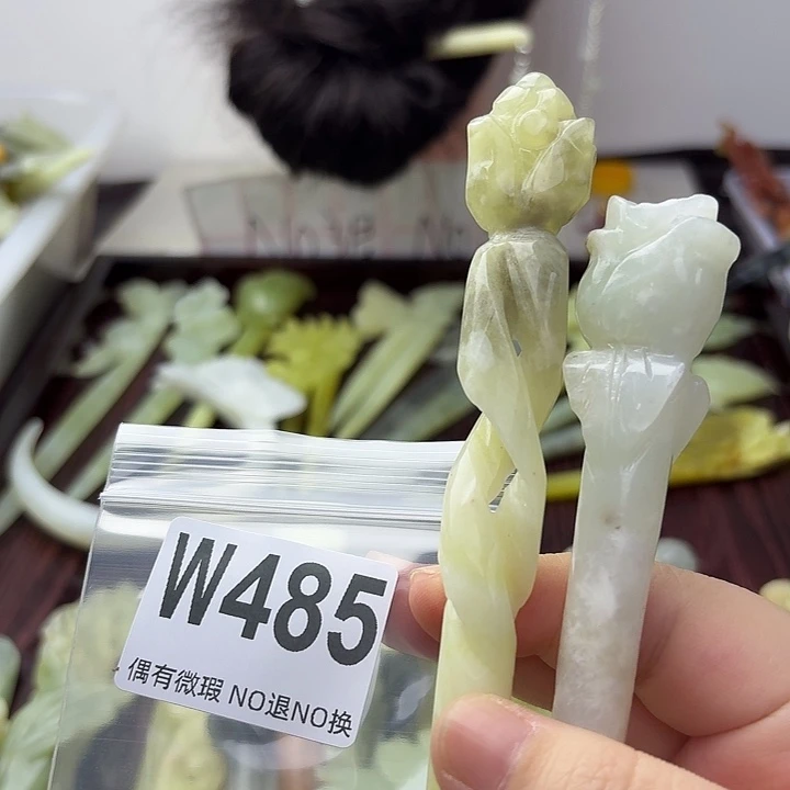 蛇纹石玉合金发饰槛***_
