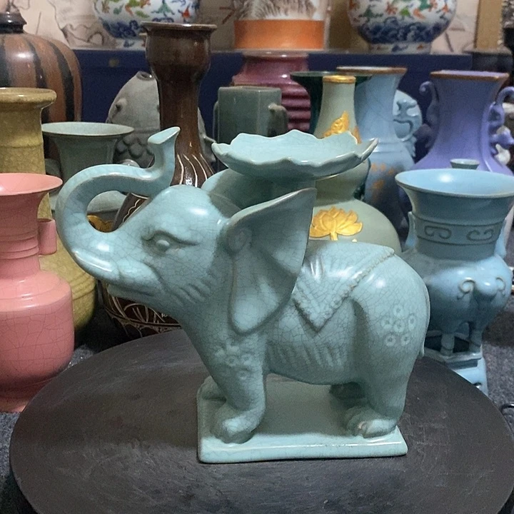 摆件瓷汝窑瓷器摆件瓷器