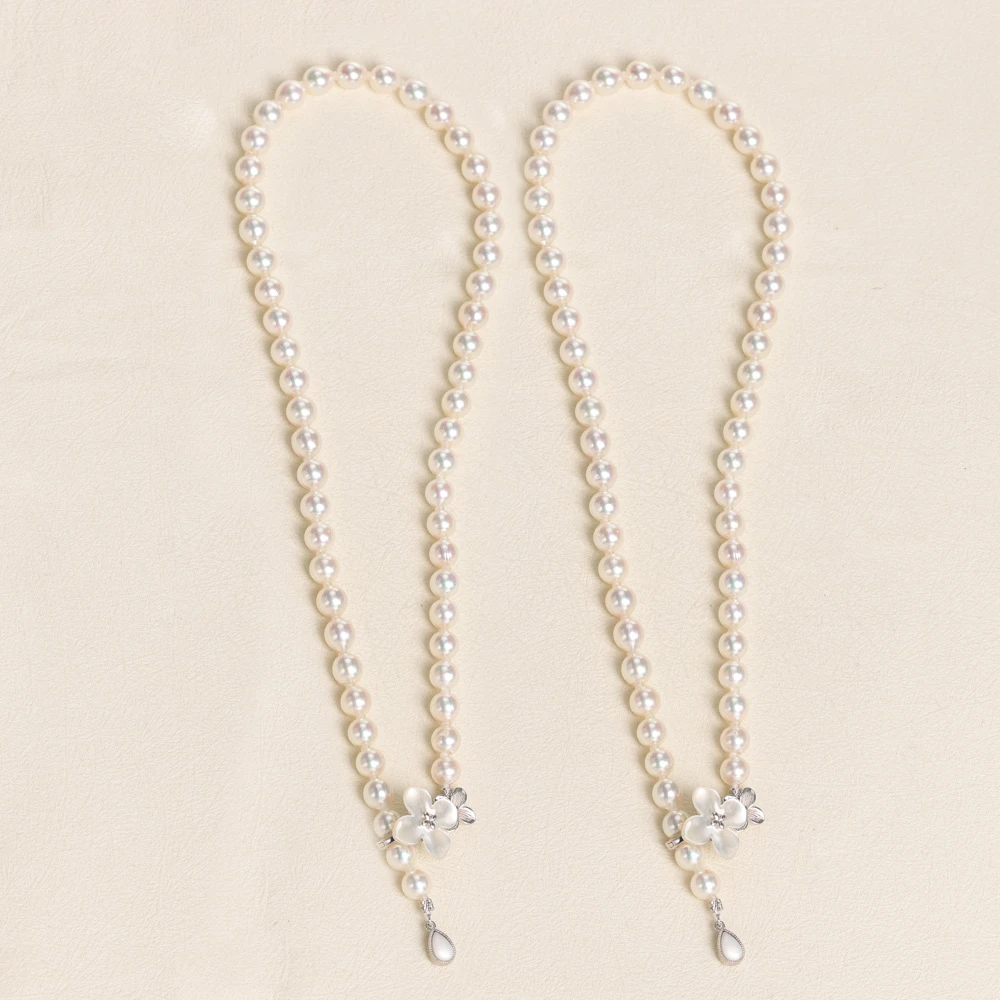 【叭哒不惑】多样性发一 S925银6.5-7.5mmakoya海水珍珠项链 长46cm