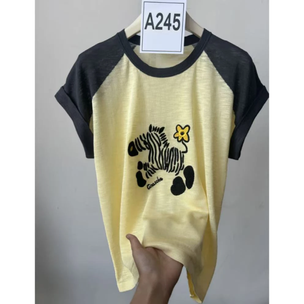 丽丽家~小马黄短袖女款时尚休闲百搭女士夏季印花上衣487