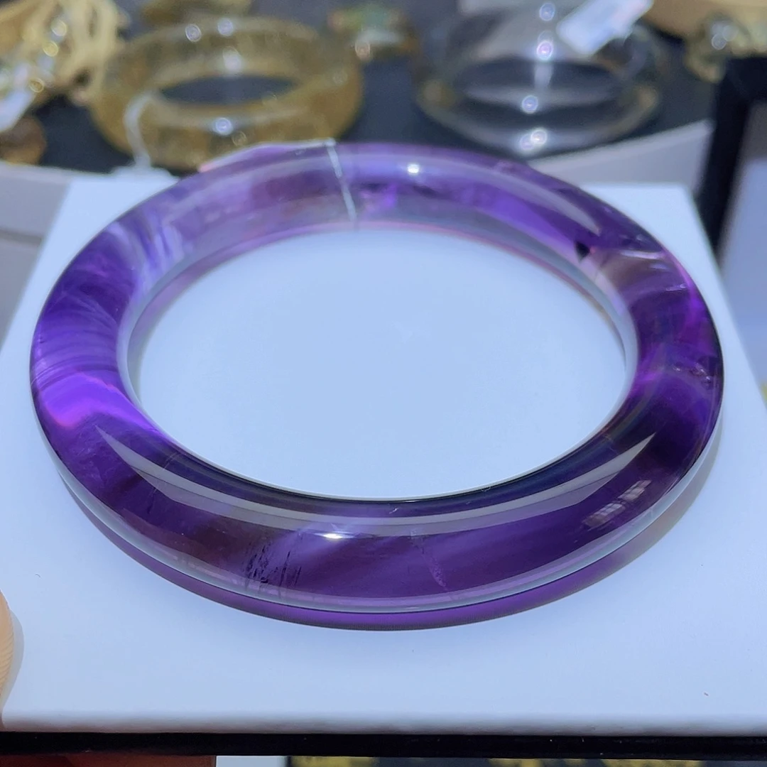 水晶手镯未镶嵌小***财天然乌拉圭紫水晶手镯