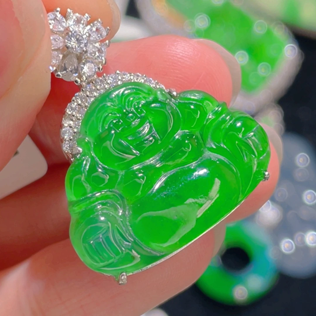 翡翠吊坠(不含链)银S925镶嵌