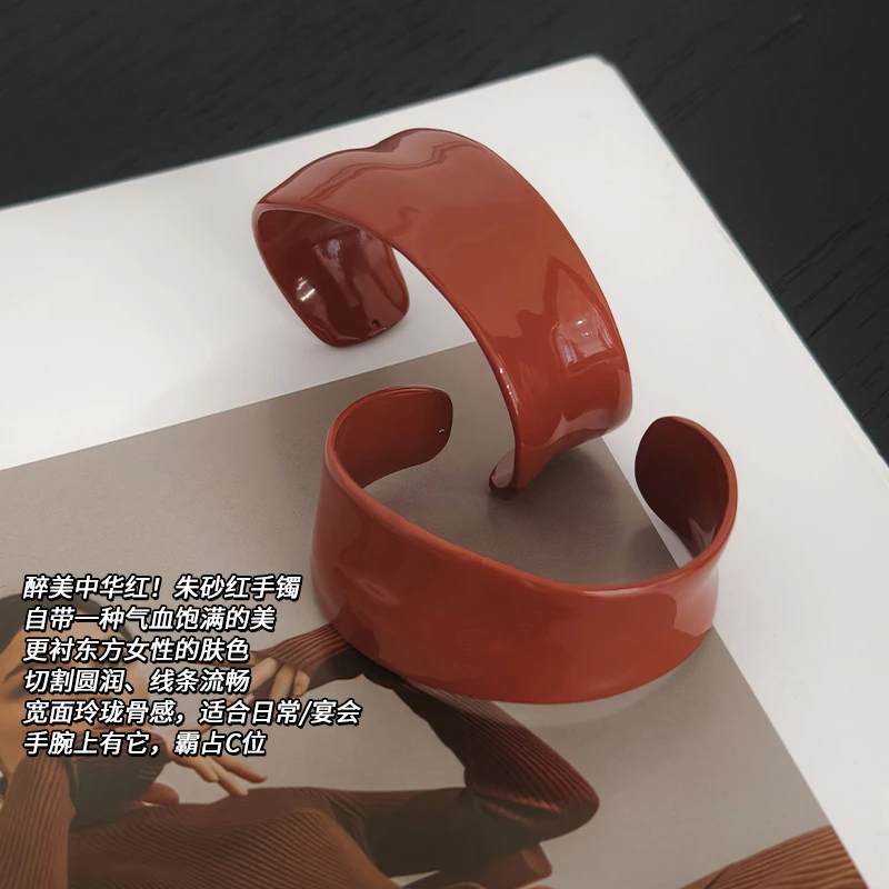 铜合金手镯 美洋MEIYANG【现货】朱雀手镯 新中式朱色装饰开口手环