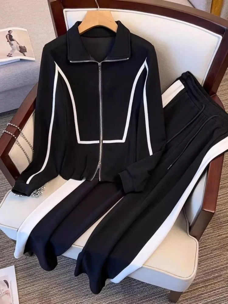 高端休闲运动套装女秋季2025新款时尚减龄气质卫衣阔腿裤两件套潮