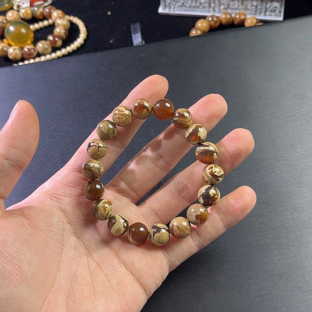 手链琥珀未镶嵌溶洞手串11