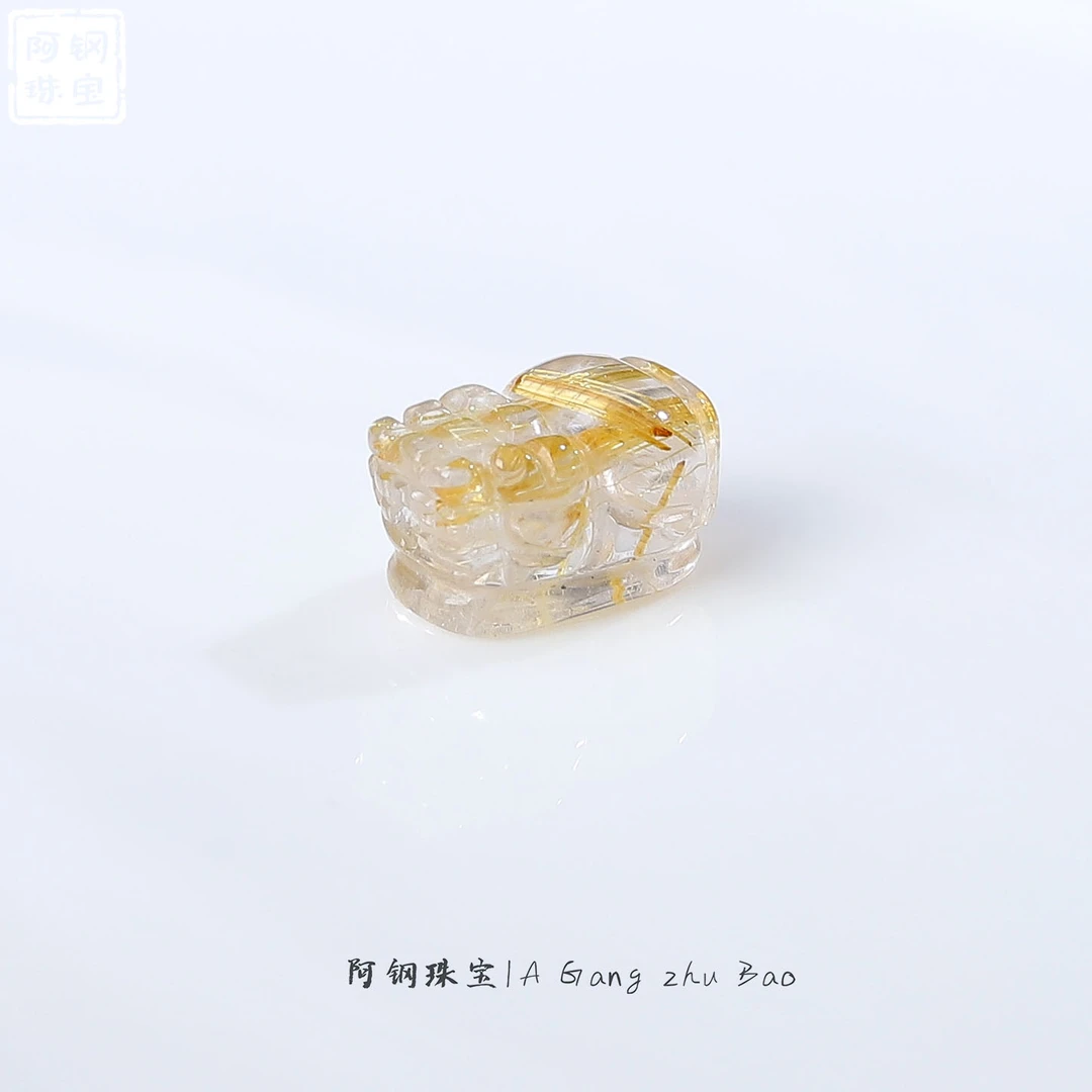 板钛发晶貔貅（12*7*7）配饰天然水晶手串配件-多样性发其一-TJ902
