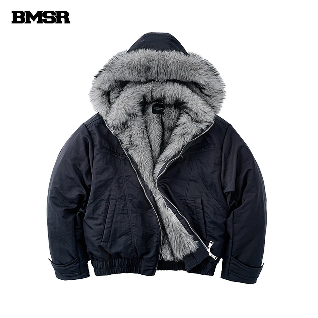 benmyshower座山雕连帽毛领夹克宽松冬季外套保暖羽绒服男女