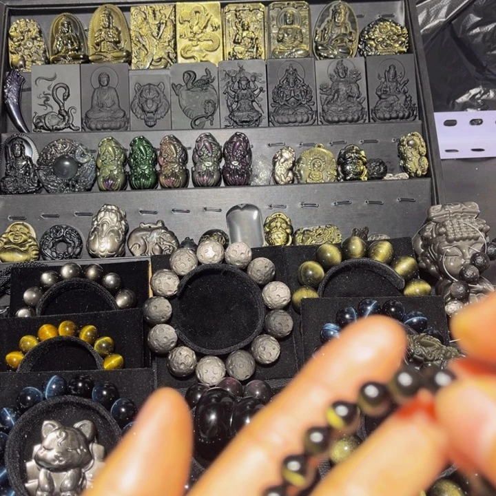 江***子黑曜岩未镶嵌珠宝奇石