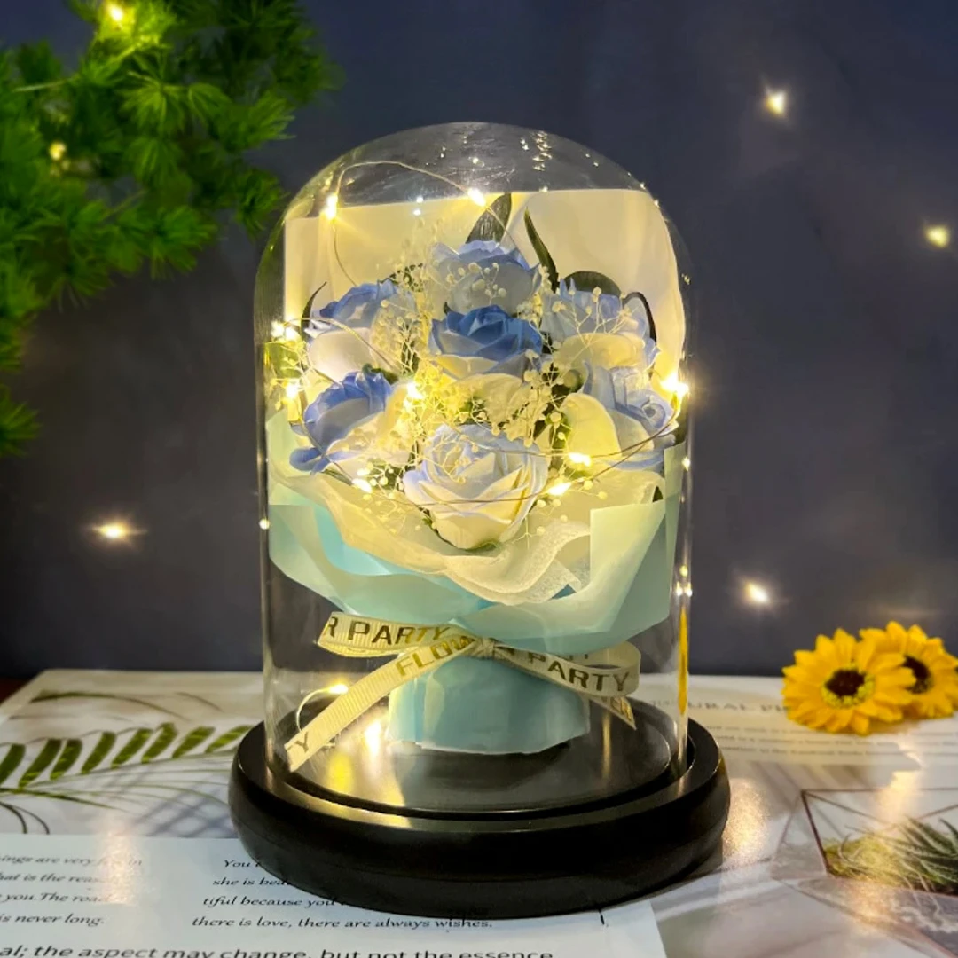 520永生花玫瑰花束情人节浪漫高档摆件送女朋友妈妈教师节礼盒