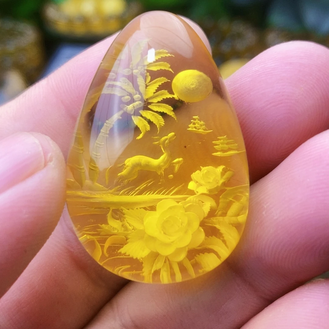 【闪购商品】金珀吊坠(不含链)未镶嵌