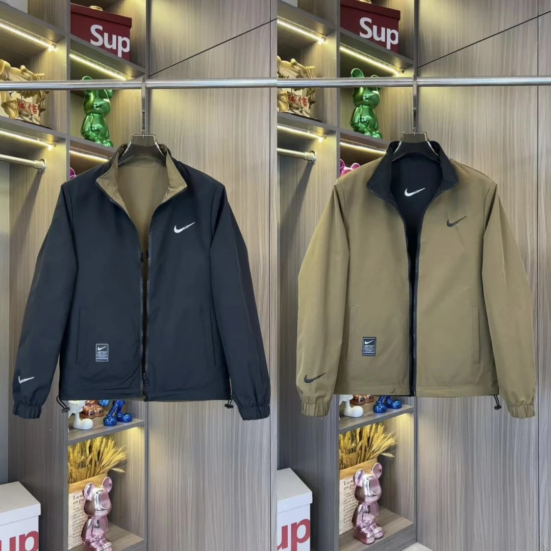 701（双面穿）秋季新款休闲经典立领刺绣长袖两面穿双面服夹克外套