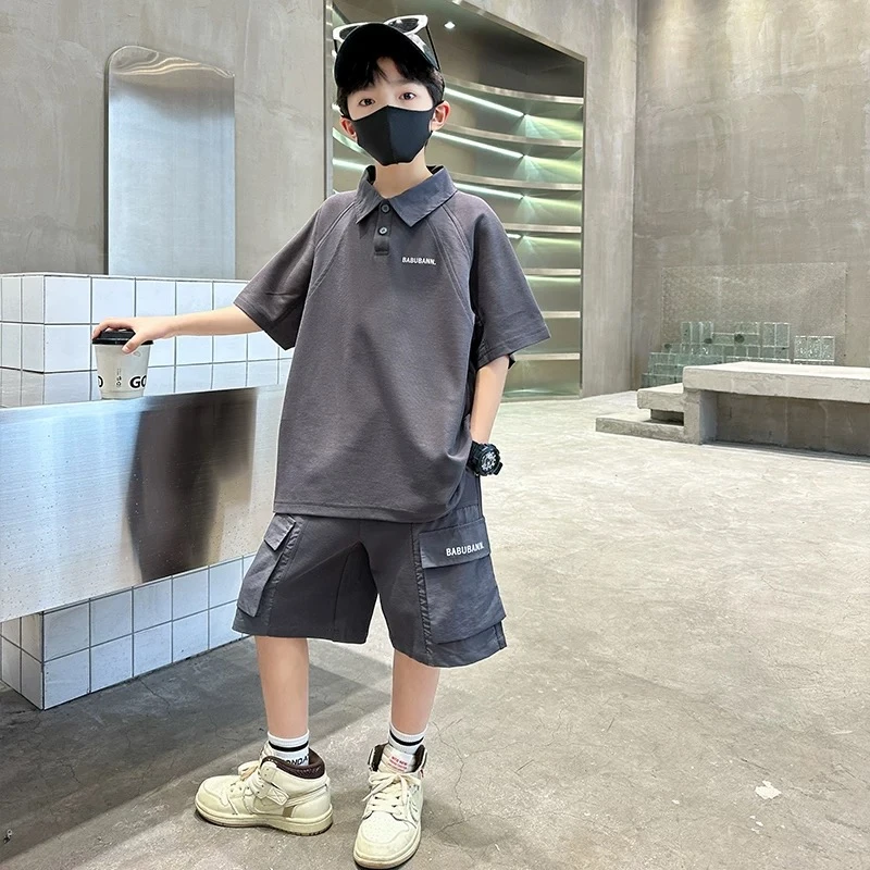 【亲子装】儿童时尚T袖套装2025新款休闲套装短袖T恤夏季上衣裤子