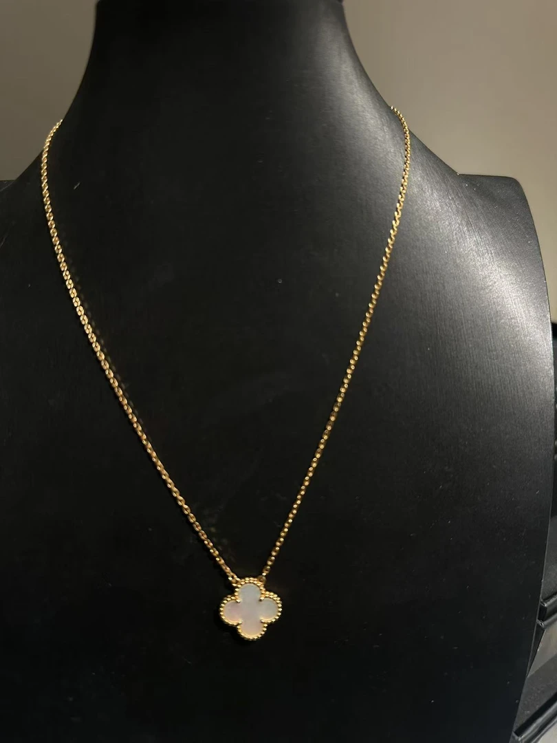 99新 梵克雅宝 VCA 克雅宝 白贝母四叶草项链/12477159