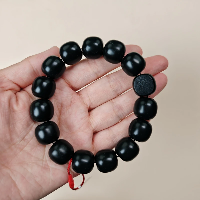 和田玉精品手串卡16mm老型珠带皮#7@@TX16D0101