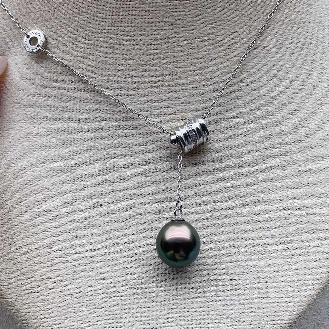 海水珍珠套链89银S925镶嵌