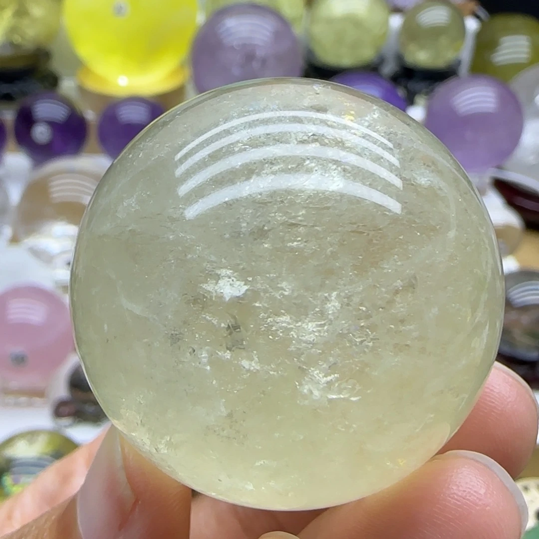 水晶珠宝半成品未镶嵌41.4mm黄水晶球