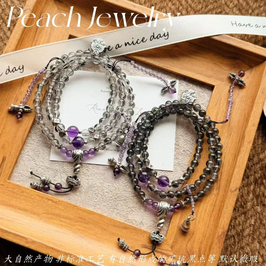 预售 男女同款黑发晶三圈手链项链两戴款FK604多样性发一颜色微差