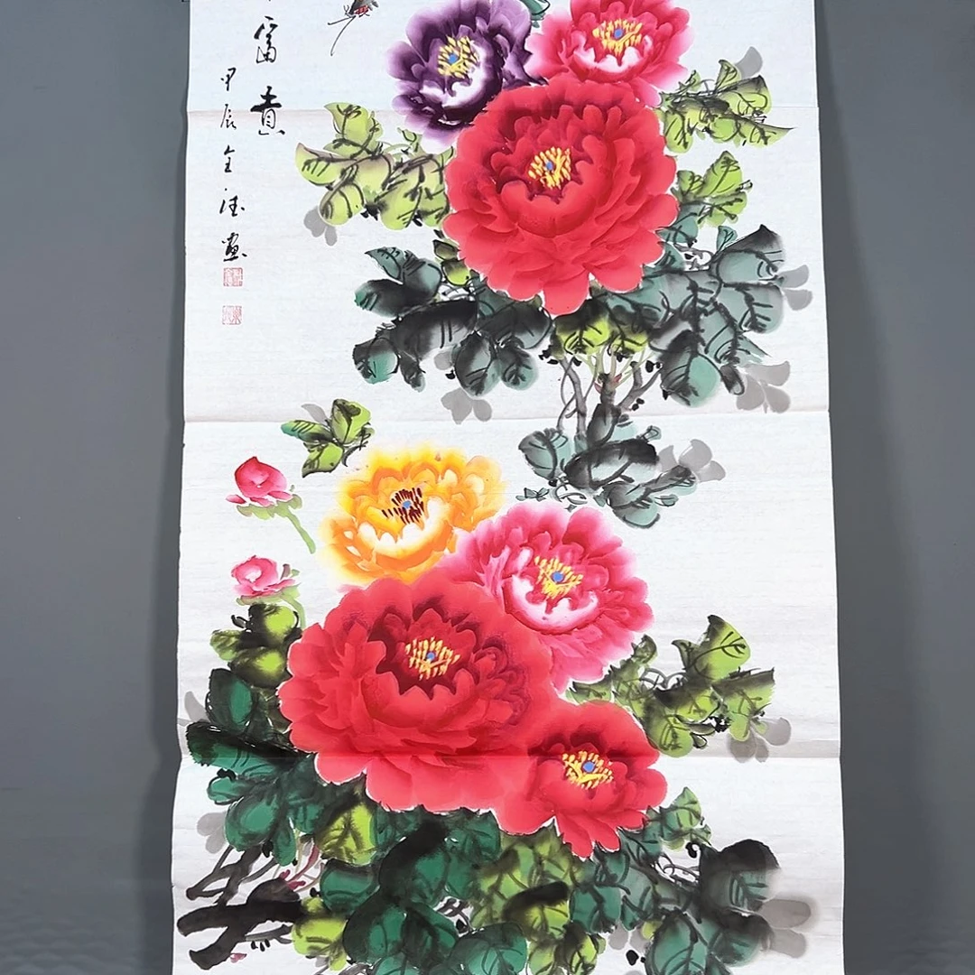 国画097 花鸟的翅膀是白色和黑色最