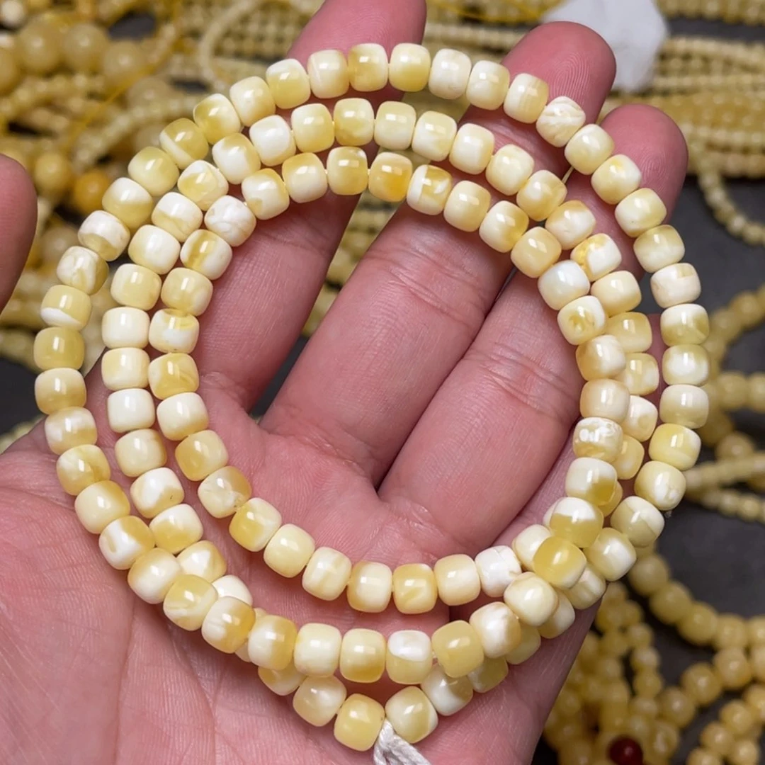 蜜蜡裸石未镶嵌蜜蜡佛珠6.5mm