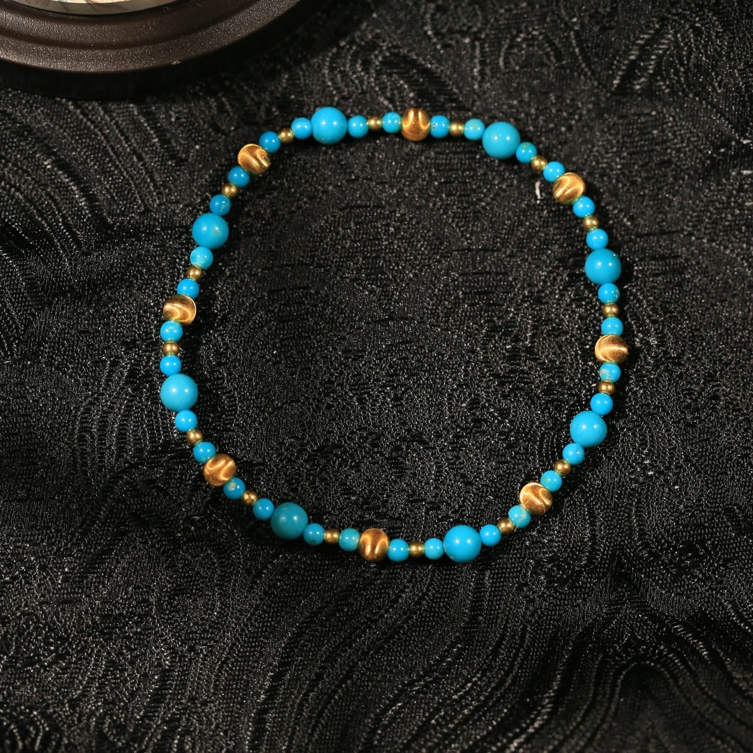 【曼丽专属】安曼博S925银绿松石美松泡泡手链XZ0077BZ