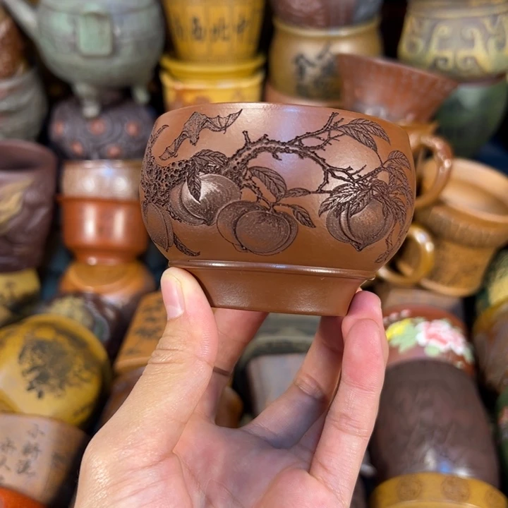 茶杯紫砂宜兴紫杯子