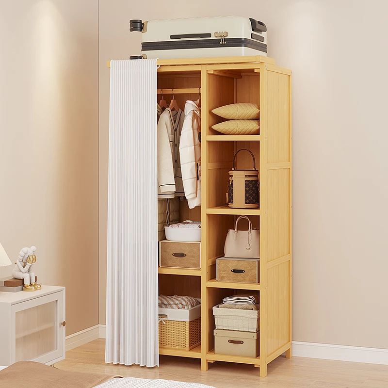 衣柜家用卧室小户型出租房用经济型实木简易组装储物柜收纳柜衣橱
