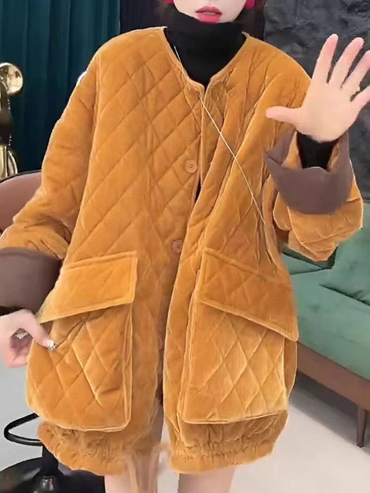 2025冬季新款时尚重工加厚大兜百搭宽松外套8950