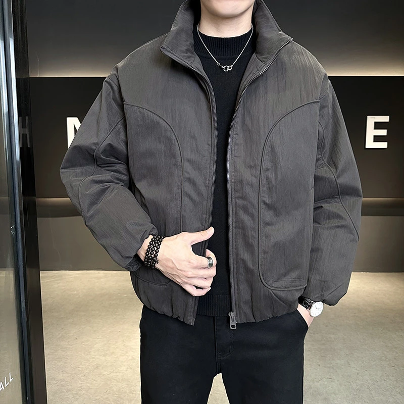 轻薄男士羽绒服冬季新款时尚潮流立领高级感加厚防寒服男冬装外套