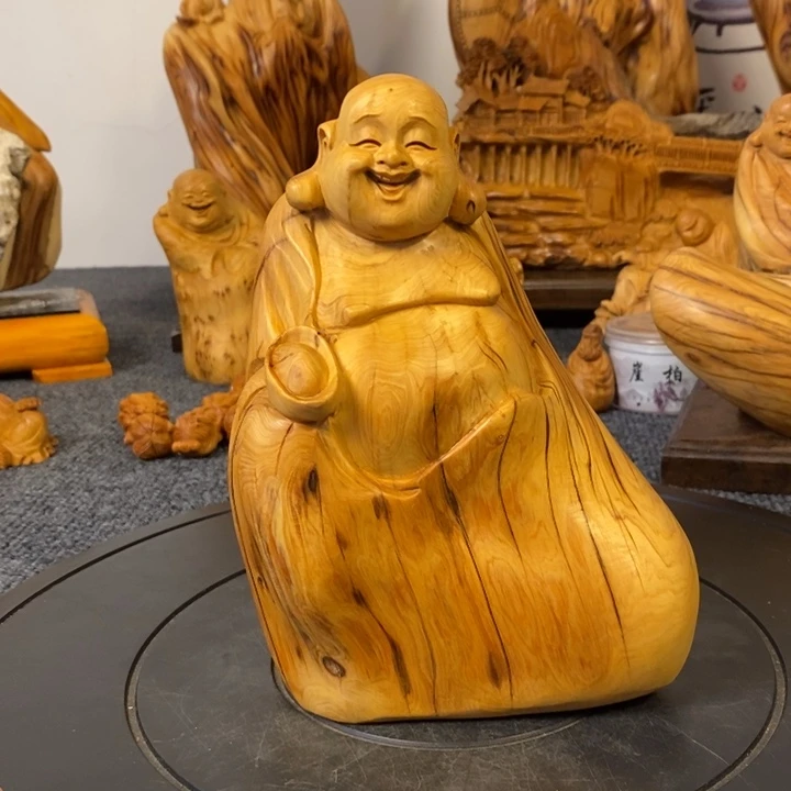 柏木（崖柏）招财弥勒佛