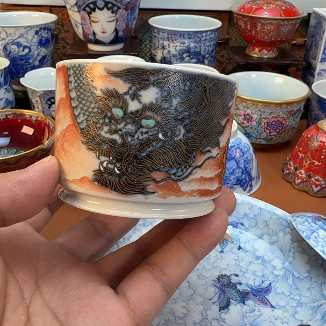 p***ડ杯子景德镇全手工手绘陶瓷