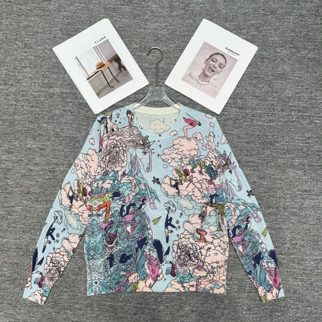 【寳姐专属】”马踏祥云“100羊毛针织衫杨子纱120支-18针顶版