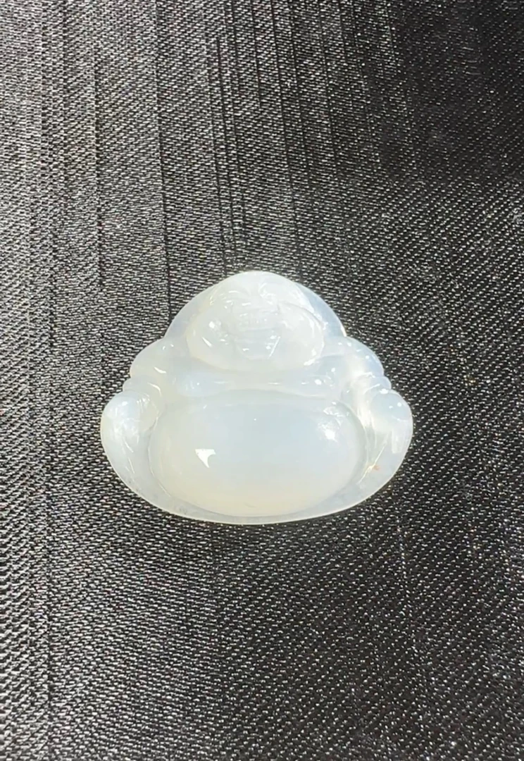 翡翠佛公吊坠糯冰种