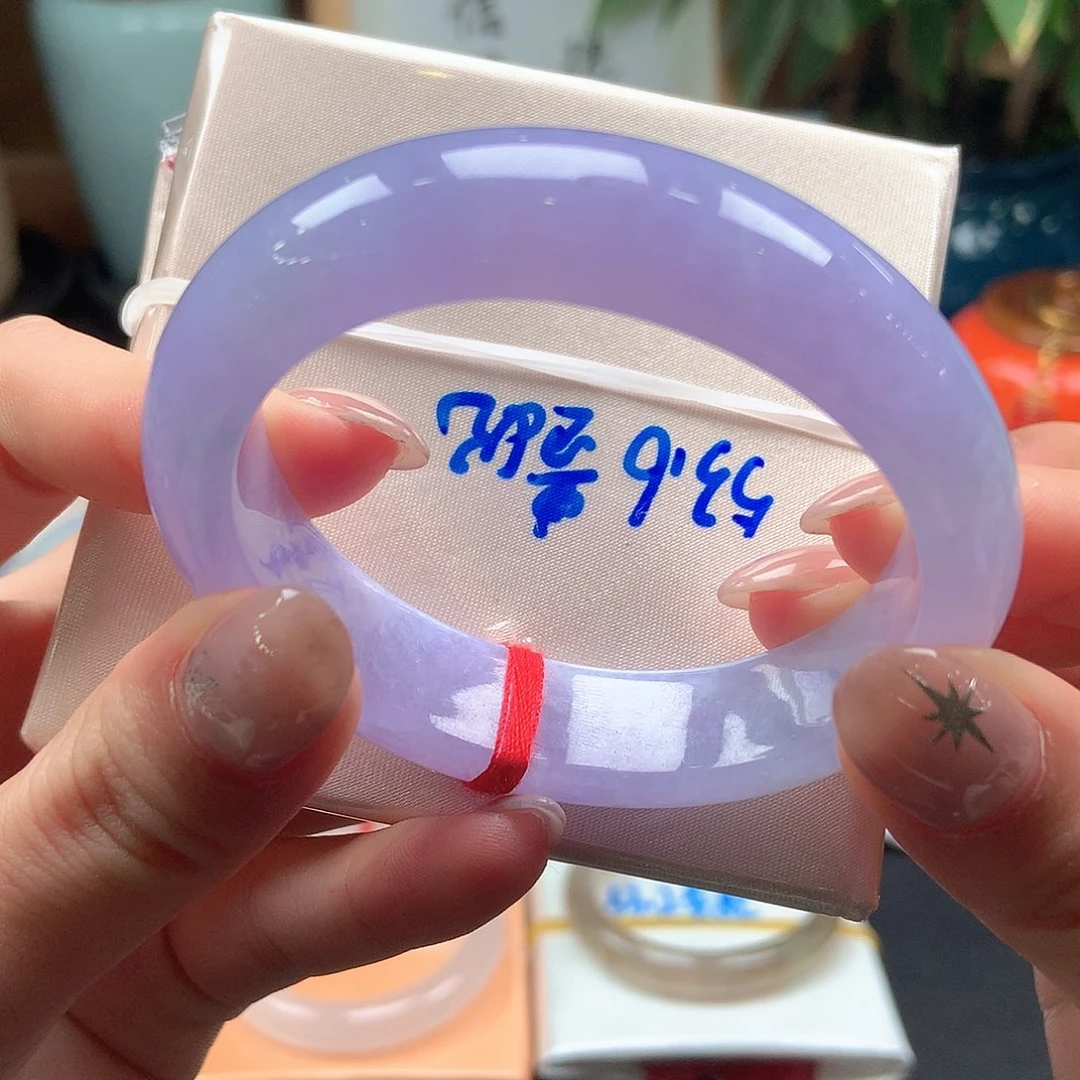 翡翠未镶嵌手镯浓郁紫罗兰贵妃69号