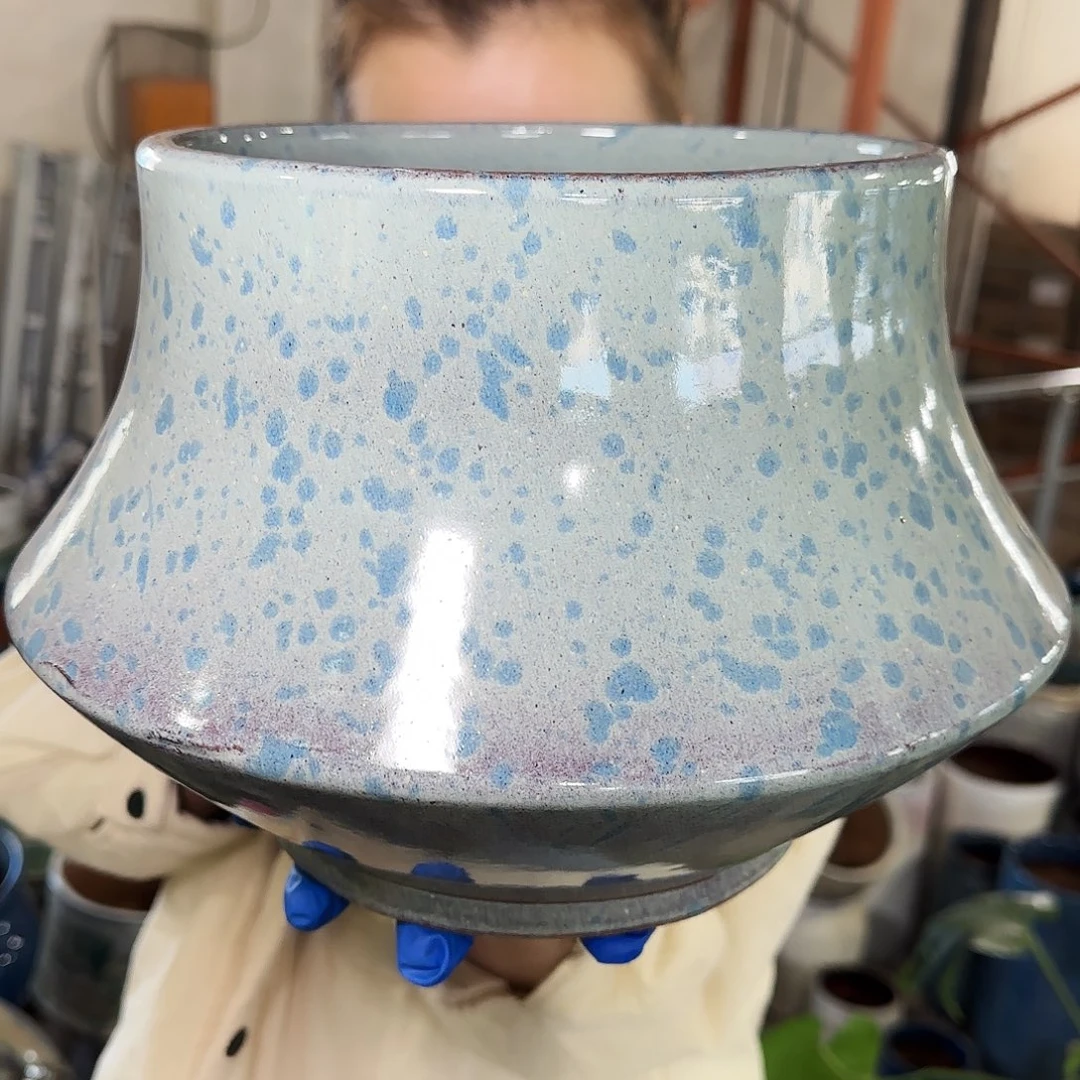 紫砂花盆高20口20