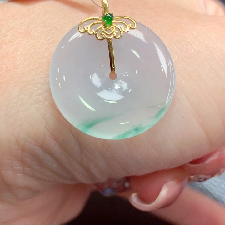 定制翡翠18K金镶嵌翡翠