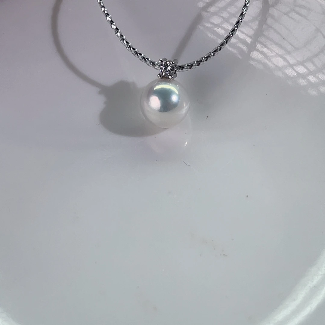 淡水珍珠银S925镶嵌吊坠(不含链)
