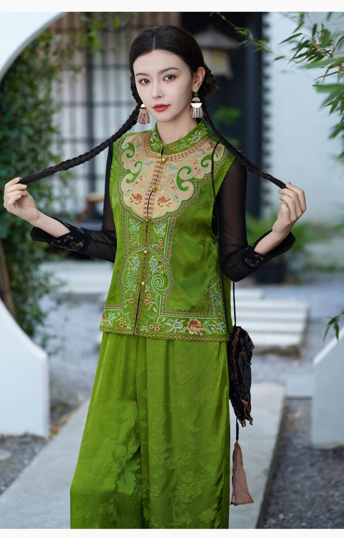 [WYZAKING]【潋·汐】新中式重工刺绣复古绣花显瘦百搭短款马甲